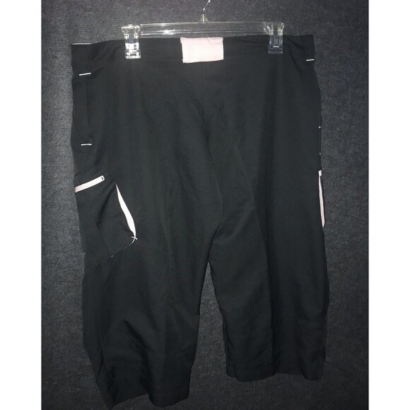 Nike Fit Dry Capri Crop Pants Large Utility Women’s Cargo Pockets Black Pink Zip - Picture 6 of 12
